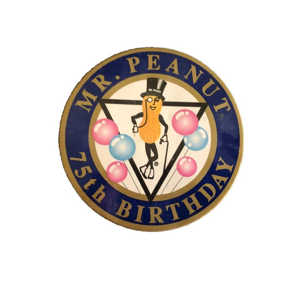Mr. Peanut  Coaster 75th Birthday Advertising Cork Back 1981 Vintage 4 pack